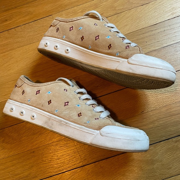 Rag & Bone Standard Issue Seude embroidered sneakers in Dune - Picture 6 of 6